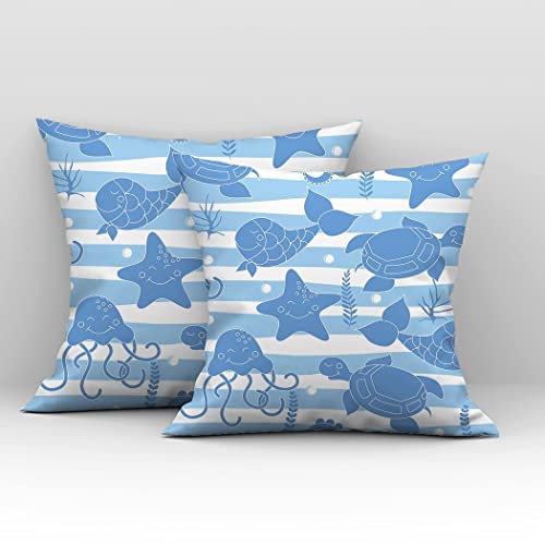 Zomer Juego de 2 fundas de cojín decorativas de 45 x 45 cm Cover