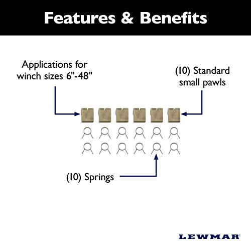 Lewmar® Standard Small Pawls & Springs Kit, Grey - Image 2