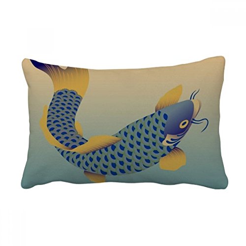 Coussin de décoration poisson bleu grand format oreiller rectangulaire - 2
