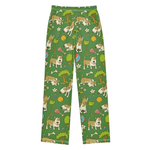 Floral Trees Dogs Boys Pants for Kids Jogger Pants with Pockets S-XL