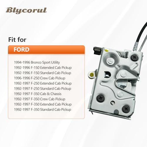 Image of Door Latch Assembly Front Passenger Side, Compatible with 1992-1997 Ford 150 F250 F350 Bronco, Replaces F4TZ15219A64A