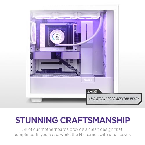 Image of NZXT N7 B650E - AMD B650 Chipset - Supports AMD Ryzen 9000 8000 & 7000 Series CPUs (Socket AM5) - ATX Gaming Motherboard - Integrated Rear I /O Shield - DDR5 - Wi-Fi 6E - White