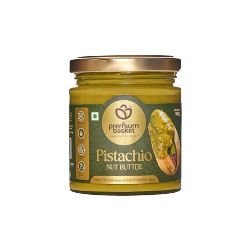Image of The Premium Basket Pistachio Butter 180g | Vegan Natural Pistachio Butter | Single Ingredient & Unsweetened Premium Nut Butter | Keto & Diabetic Friendly