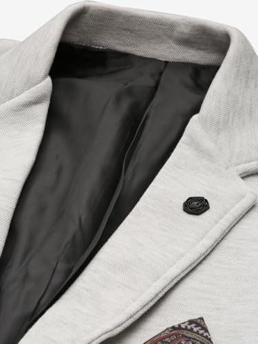 Image of SHOWOFFFF Men Solid Single Breasted Casual Blazer | Notched Lapel Full Sleeves Cotton Blazer for Mens | Slim Fit Regular Length Blazer for Men's
