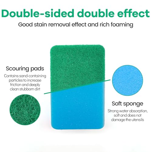 Image of (58 Pack)Kheoxusa Individually Wrapped Sponges,Sponge Individually Wrapped,Individually Wrapped Sponges Bulk Packed for Cleaning Dishes Kitchen Scrub Dish Non Scratch Scrubber Bulk-Round(Color Random)