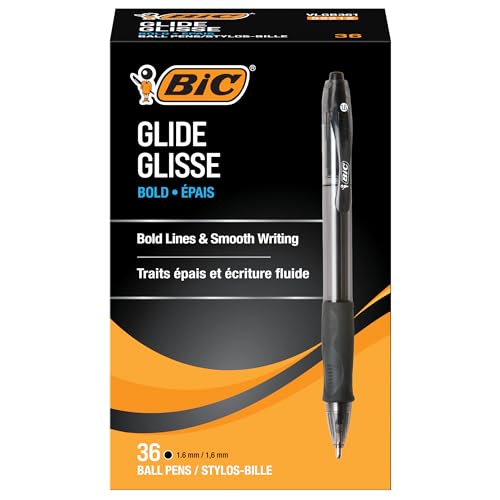 BIC Glide Bold Black Ballpoint Pens, Bold Point (1.6mm), 36-Count Pack - image 1