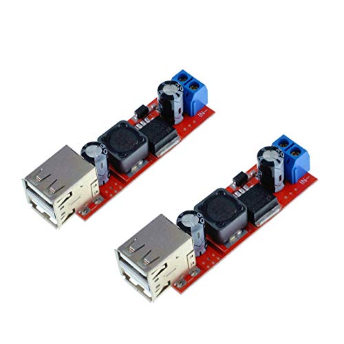 ICQUANZX 2pcs Module d'alimentation DC-DC Buck Double Sortie USB 9V 12V 24V 36V (6V- 40V) abaisseur jusqu'à 5V 3A Module régulateur régulateur Maximum approprié