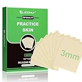 JCONLY Premium Tattoo Practice Skin (3mm Thick Medical Silicone) - 10PCS Double-Sided Fake Skin Reusable Mat, 7.4'x5.5' Tattoo Skin with Deluxe Gift Box, for Professional Artists