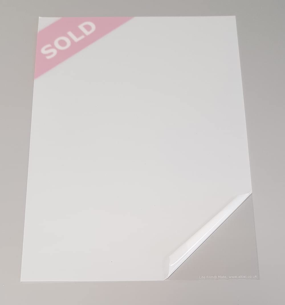 Transparent Window Flashcards for LED Window Displays, Optically Clear Window Card for LED Pockets, Printed Message: Sold