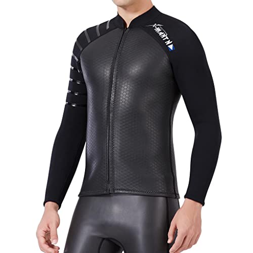 Chaqueta para hombre de neopreno para buceo, top de snorkeling y pesca submarina con cremallera frontal, protección UPF50, secado rápido y transpirable miniatura 2