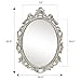 SIMON'S SHOP Vintage Mirrors for Wall, Silver Oval Wall Mounted Mirrors, Antique Gothic Scroll Design Framed Mirror for Entryways Living Room Bedroom Bathroom, 18 x 24 Inch