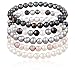SPLENDID PEARLS Set Of 5 Genuine Freshwater Cultured 7mm Multicolored Pearl Stretch Bracelets 7.5