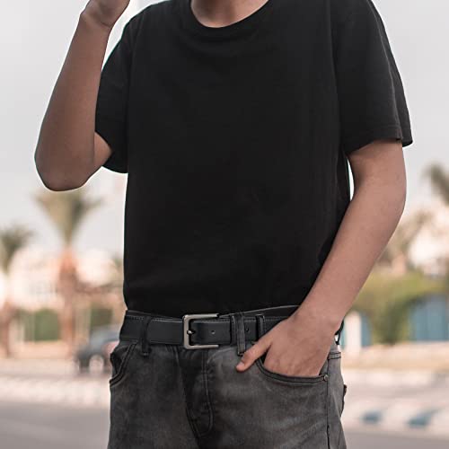 maikun Black Leather Belts for Men,Mens Belts Leather Black - Image 3