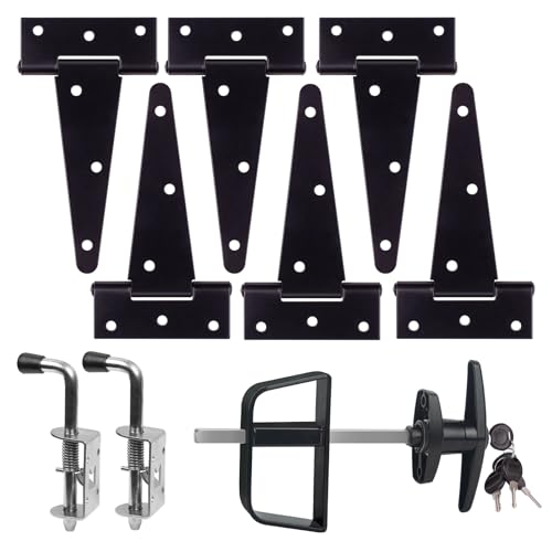 GEDSIOLD Double Door Shed Hardware Kit -Includes Window and Door/Window Hinge Set, Complete with Hinges, Latches, and T-Handle Lock -, for Gates, playrooms