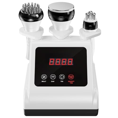 Qewher Radiofréquence Visage, 3 en 1 Appareil Anti Cellulite 40K Lipocavitation Radiofrequence Visage Radiofréquence Corps Amincissants et Raffermissants Masseur Anti...