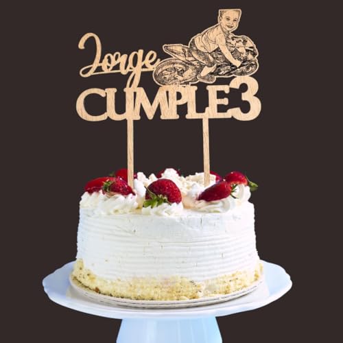 Topper para Cumpleaños Personalizado con Fotografía, Nombre y