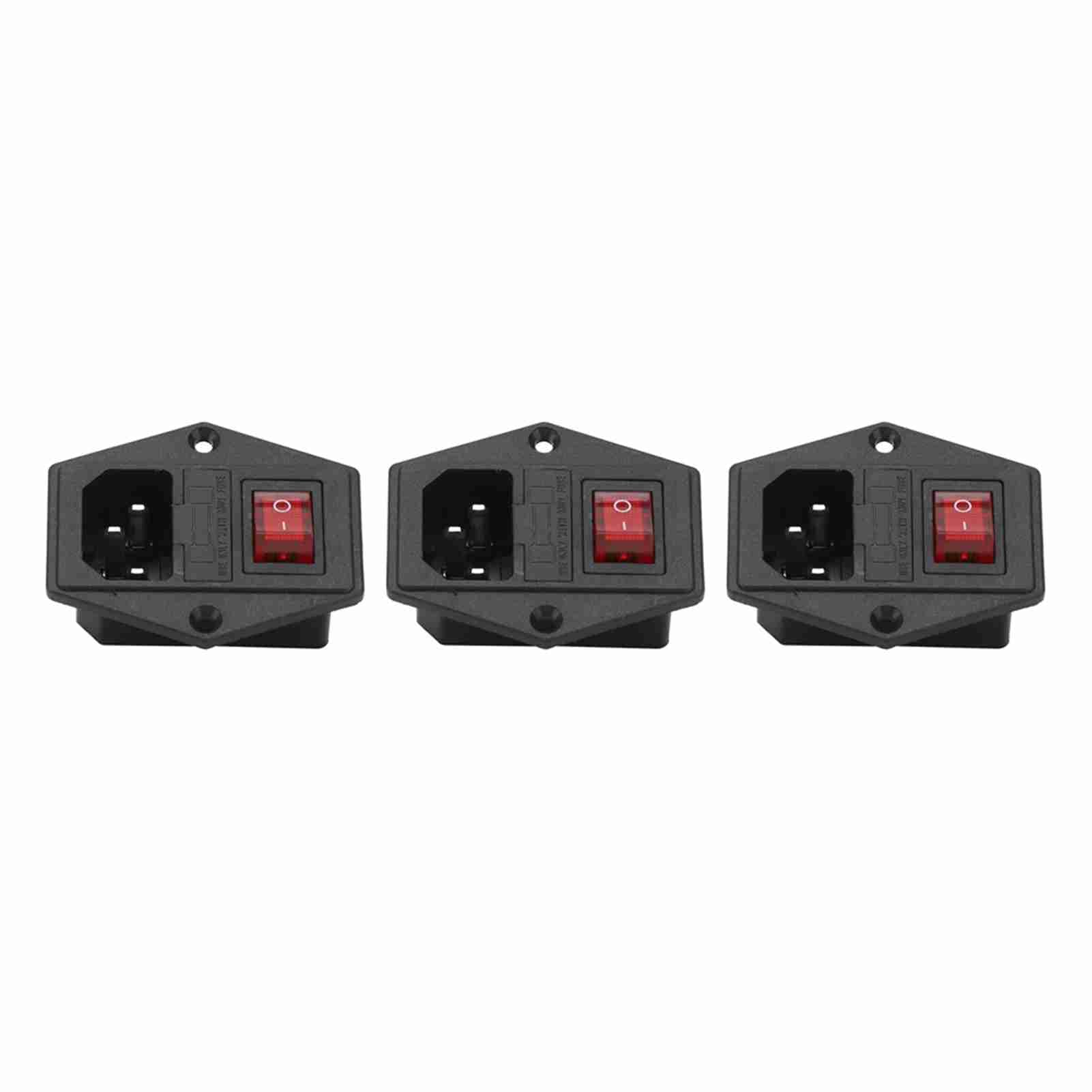 3-biegunowy przełącznik gniazdowy, wtyczka modułu wejściowego AC 16A 250V, wyłącznik bezpiecznikowy, mosiężny przełącznik kołyskowy, gniazdo wtykowe IEC320 C14 z wyłącznikiem (3 PAKIETY)