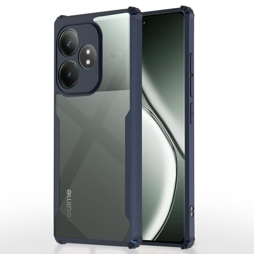 Image of Pikkme Realme GT 6T 5G Back Cover | Crystal Clear Transparent Back | Ultra Hyrbid | Full Camera Protection | Raised Edge | Bumper Back Case (Blue)