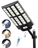 【FÁCIL INSTALACIÓN】Aplique solar exterior vienen con un juego de accesorios de montaje en pared y poste, no se requiere cableado, que se puede instalar fácilmente en exteriores. Perfecto para calles y caminos, estacionamientos, canchas de baloncesto, garajes, calles, patios, plazas, etc. La batería de litio incorporada de 33 Ah de la farola es más estable y duradera. El tiempo de trabajo es de hasta 20 horas después de 6 a 8 horas de carga completa, aproximadamente 40 horas en modo tenue