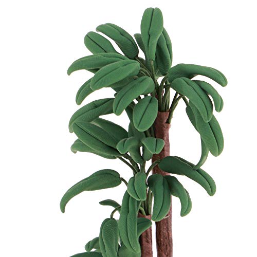 Focalmotors 1:12 Scale Dollhouse Miniature Potted Leafed Plant Garden Home Decor #TOP3