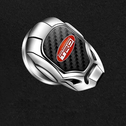 エンジンプッシュボタン カバー TRD に適し車のスタートストップボタンスイッチ装飾カバー スイッチカバー 車用スタートボタンリング エンジンプッシュリング エンジンスターターカバー 亜鉛合金+炭素繊維製 3D 機械設計エンジンボタンカバー 直径30mm