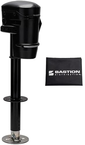 Bastion 5000-lb Electric Tongue Jack & Cover (A-Frame) - 12V
