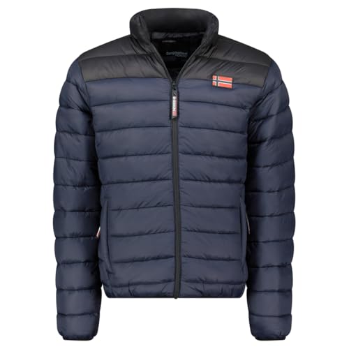 Geographical Norway Amigoclerc Men Basic Marine M - Doudoune Chaude Matelassee Homme Automne Hiver - Veste Manteau Chaud - Blouson Coupe Vent Manches Longues Rembourrage...