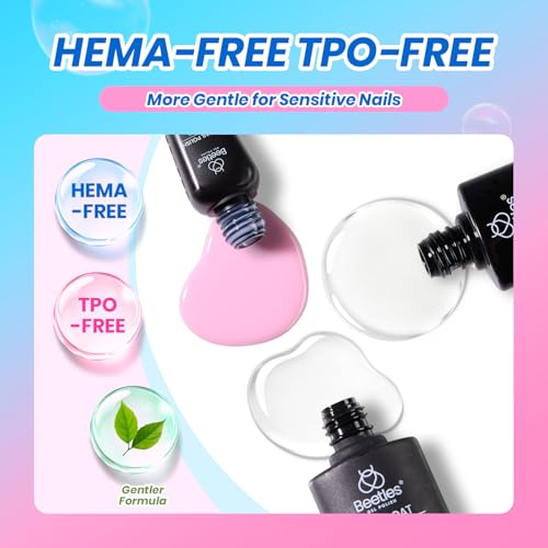 Image of Beetles Deal Box Gel Nail Polish Kit with U V Light - 35 Colors Gel Polish 288 Pcs Almond Nail Tips 88 Pcs Creative Flow Nails Kit with TPO&HEMA Free Base Matte /Glossy /Glitter Top Coat DIY Gifts