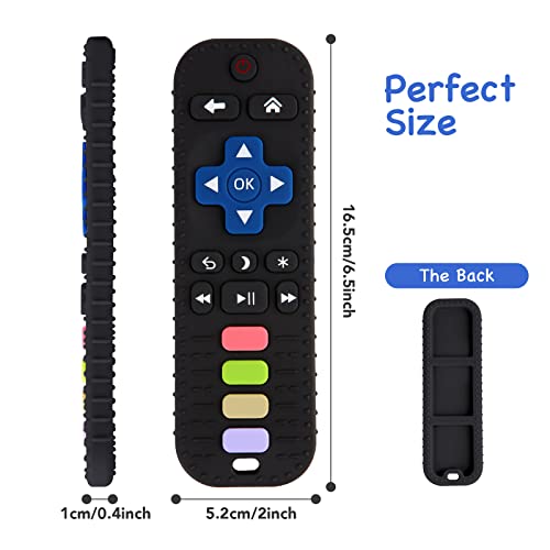 Image of Hooku 2 Pack Silicone Teethers for Babies 0-6 Months, Teething Toys for Babies 6-12 Months, Baby Remote Control Toy, Infant Toys 0-3 Months, Sensory Chew Toys, Toddler Newborn Baby Girl Boy Gifts