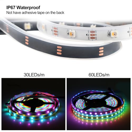Tira LED SK6812 RGBW 16.4ft 300 LEDs IP65 miniatura 6