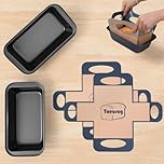Toeusog Brotbackform Kasten 2er Set: Kastenform Brot 27x15x7cm mit 2x Backmatte - Antihaft Brotform zum Toastbrot Backen - Brot Backform Rechteckig für Backofen aus Karbonstahl