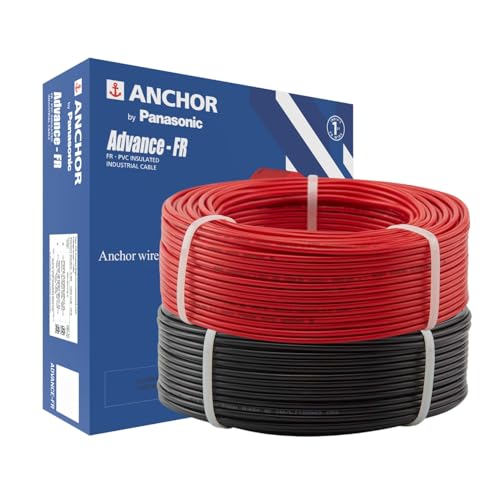 Image of Anchor by Panasonic Advance FR Wire Combo of 1 mm Black & 2.5 mm Red, 90 Meter PVC Insulated 1 Core Pure Copper Fire Retardant Wire, (27380BK-27415RD)