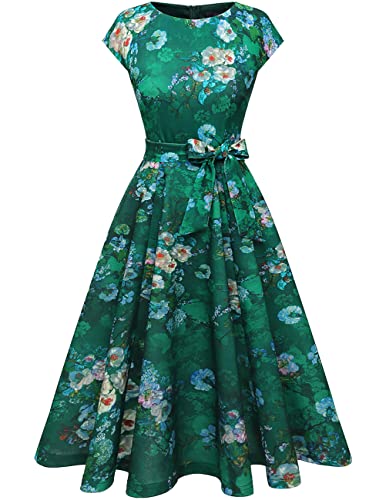 image for DRESSTELLS Cocktail Floral Wedding Guest Dresses for Women, Semi Forma