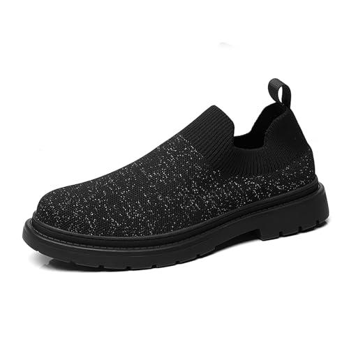 Men's Mesh Slip On Casual Loafers Lightweight Breathable Knit Anti-Slip Platform Sneakers for Daily Work Driving Walking Sock Shoes