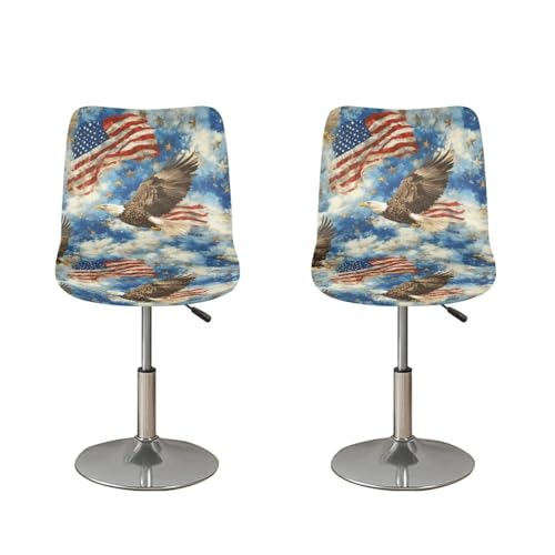 Image of American Eagle Bar Stool Covers for Dinning Room Chairs Set of 4 Bar Stool Covers Waterproof Slip Resistant Dining Room Seat Cover Universal Size