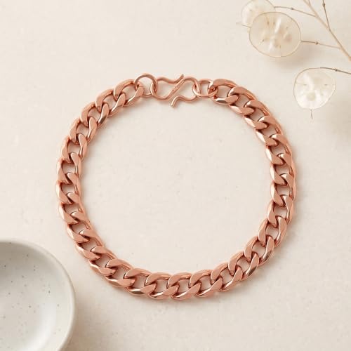 Buy Superstore18 health benificial Tamba Pure Copper Chain Bracelet – Elegant Woven Link Design, शुद्ध तांबा कॉपर चेन ब्रेसलेट for Men women, (SST3928BLDM) at Amazon.in - Image 5