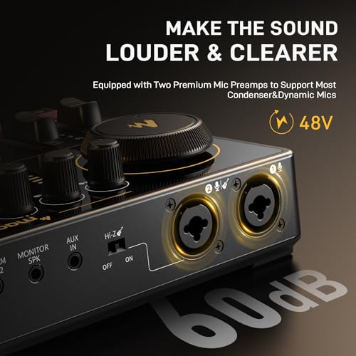 Image of MAONO Podcast Equipment Bundle for 2: Audio Interface Mixer with 2 XLR Dynamic Mic and 2 Headphone Podcast Streaming MaonoCaster E2 Gen2+2*PD100+2*MH700