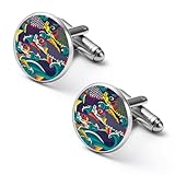 カフス メンズ 2個セット こいのぼり 鯉のぼり カフスボタン Shirt Cufflinks 合金 ファッション アクセサリー 男性用 紳士 ビジネス 日常仕事 プレゼント