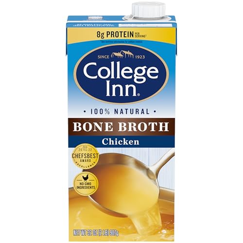 College Inn 100% Natural Chicken Bone Broth, 12 Pack, 32 oz Carton