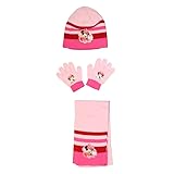 Ensemble 3 Pièces Bonnets + écharpe + gants Minnie Disney