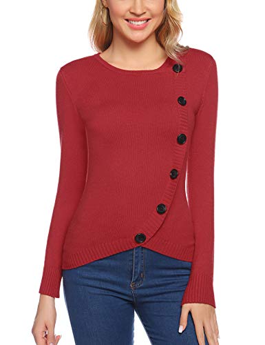 Aibrou Suéter Chaqueta de Punto Mujer,Cardigan Mujer de Cuello Redondo Mangas largas...