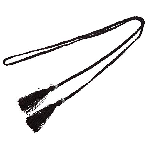 Lnfxkvva Cinturón de borla tejida decorada con nudo para la cintura, color marrón claro, marrón, talla única
