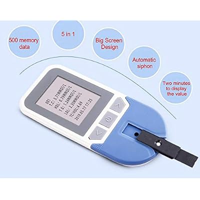 5 in 1 Lipid Meter Lipid Test Meter Analyzer Cholesterol Meter Cholesterol Test Meter Kit Analyzer TC TG HDL LDL + 25xStrips