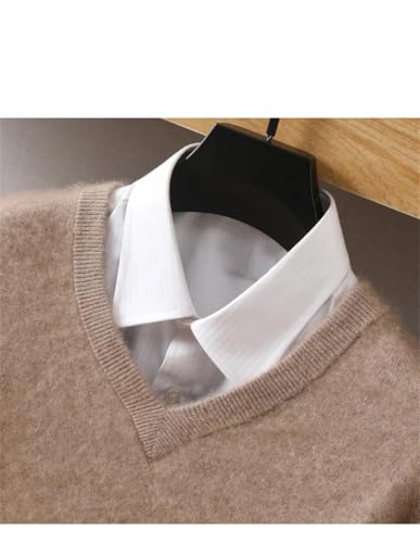 Men's V-Neck Pullover Wool Sweater Winter Large Size Long Sleeve Knit Jumpers Tops2