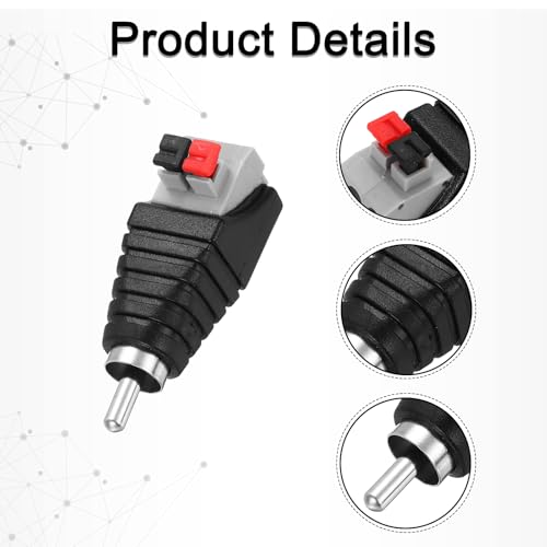 10 adaptadores RCA macho para cable de altavoz miniatura 5