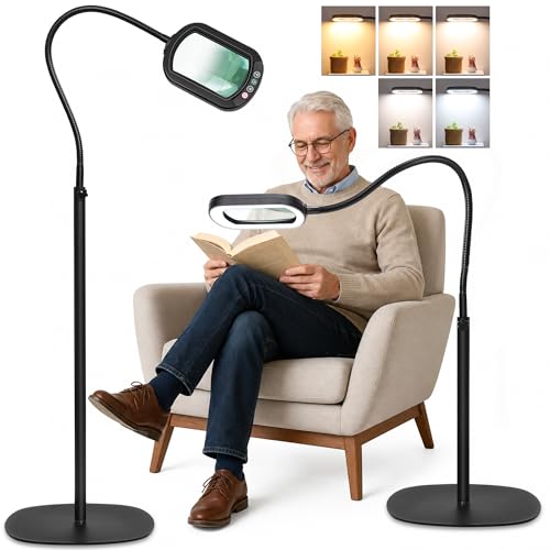 6X Rectangle Magnifying Glass with Light and...