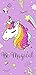 Secaneta Toalla Playa Unicornio Infantil Niñas de 75x150 cm, Tejido Velour Algodón...