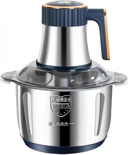 Tuyiutmミキサー・ミートグラインダー フードプロセッサー フードチョッパー 大容量5L ステンレス鋼ミキサー・ミートグラインダー - 操作が簡単で、掃除も楽、スペースを節約します。 家庭用&業務用対応 (5L 5速ステンレススチール (ブルー)