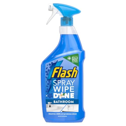 Flash Spray.Wipe.Done. Bathroom Antibac Cleaning Spray White Blossom 800ML Sparkling Clean in A Flash
