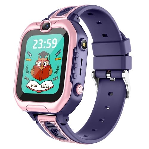 CORCAO 4G Smart Watches for Kids with GPS (Pink)